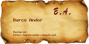 Barcs Andor névjegykártya
